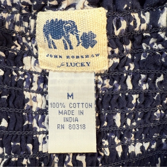 John Robshaw for Lucky White and Blue Crochet Halter Maxi Dress, Medium - Picture 10 of 11